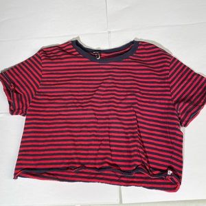 Red striped crop top